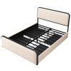 Beige Metal King Bed Frame