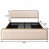 Gold And Beige Metal And Linen Upholstered King Bed Frame