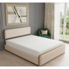 Gold And Beige Metal And Linen Upholstered King Bed Frame