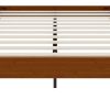 Brown Solid Wood And Metal Queen Bed Frame