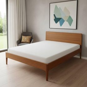 Brown Solid Wood And Metal Queen Bed Frame
