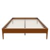 Brown Solid Wood And Metal Queen Bed Frame