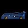 Blue Solid Wood Twin Race Car Bed