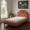 Orange And Black Basketball Upholstered Twin