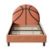 Orange And Black Basketball Upholstered Twin