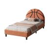 Orange And Black Basketball Upholstered Twin