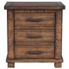 25" Natural Solid Wood Three Drawer Nightstand