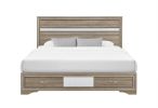 Brown Wood King Bed Frame With Drawers