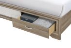 Brown Wood King Bed Frame With Drawers