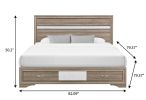 Brown Wood King Bed Frame With Drawers