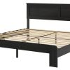Black Solid Wood Wood And Metal King Bed Frame