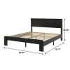 Black Solid Wood Wood And Metal King Bed Frame