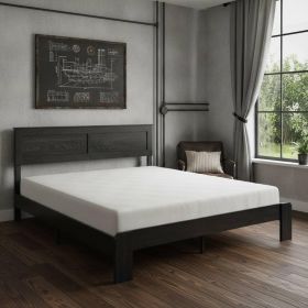 Black Solid Wood Wood And Metal King Bed Frame