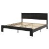Black Solid Wood Wood And Metal King Bed Frame