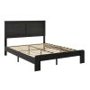 Black Metal Solid Wood And Wood Queen Bed Frame