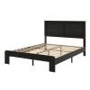 Black Metal And Wood Full Bed Frame