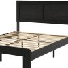 Black Metal And Wood Full Bed Frame
