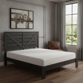 Black Metal Steel And Wood King Bed Frame