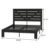 Black Metal Steel And Wood King Bed Frame