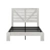 White Solid Wood Metal And Wood Full Bed Frame