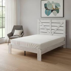 White Solid Wood Metal And Wood Full Bed Frame