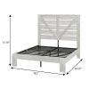 White Solid Wood Metal And Wood Full Bed Frame