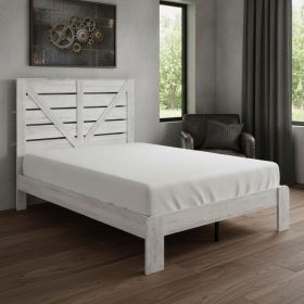 White Solid Wood Metal Steel And Wood Queen Bed Frame