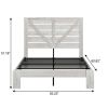 White Solid Wood Metal Steel And Wood Queen Bed Frame