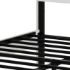 White Wood And Metal Lighted Full Bed Frame With USB With Shelves Storage