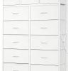 39" White Wood Steel And Fabric 13 Double Dresser