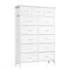 39" White Wood Steel And Fabric 13 Double Dresser