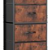 40" Brown Wood Steel And Fabric Five Drawer Dresser
