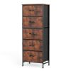 40" Brown Wood Steel And Fabric Five Drawer Dresser