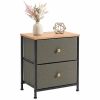 18" Gray Steel And Fabric Two Drawer Dresser