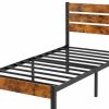 Black And Brown Wood And Metal Twin Bed Frame
