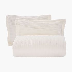 King Quilt Set, 3-Piece Lightweight Comforter, Microfiber King Size Bedding Set, Beige Bedspreads with 1 Quilt and 2 Pillow Shams