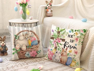 4TH Emotion Gray Easter Pillow Covers 16x16 Set of 4