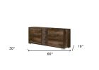 Wood Three Drawer Double Dresser