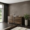 Wood Three Drawer Double Dresser
