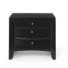 Wood Three Drawer Nightstand