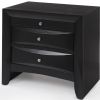 Wood Three Drawer Nightstand