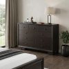 Wood Nine Drawer Double Dresser
