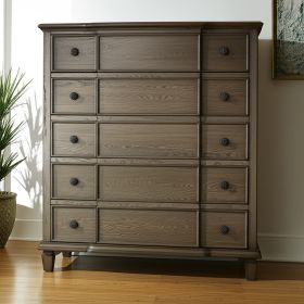 Oak Wood Five Drawer Dresser (size: 40")