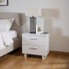 Two Drawers Mirrored Nightstand