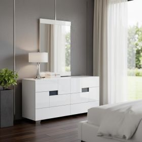 Superb High Gloss Dresser (Color: White, size: 30")