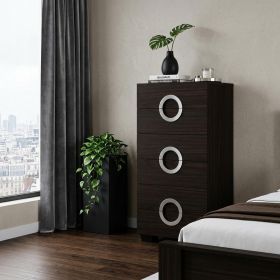 Wood Six Drawer Dresser (Color: brown, size: 25")