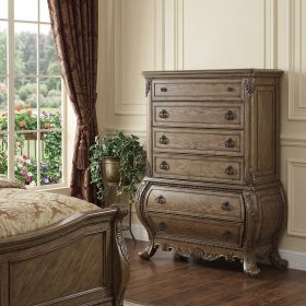 Wood Six Drawer (Color: brown, size: 21")