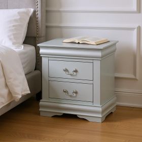 24"  Two Drawers Nightstand (Color: Platinum)
