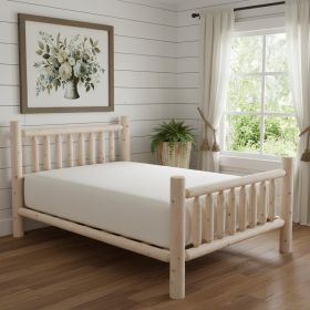 Natural Low Post Cedar Log Double Bed (Color: Unfinished)