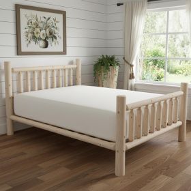 Natural  Low Post Cedar Log Queen Bed (Color: Unfinished)